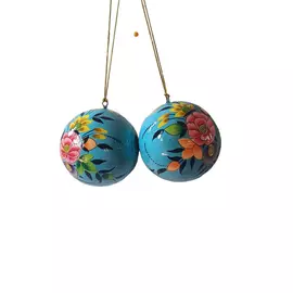 Adorno colgante para árbol de Navidad de papel maché (juego de 4)