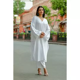 Champa - Ensemble Kurta en coton doux blanc