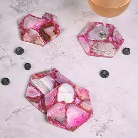 Agate Coasters Set - Hexagonal