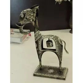 Metal Elephant Showpiece with Hanging Bell