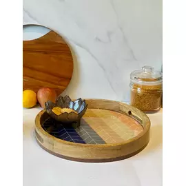 Multicolor round shape tray