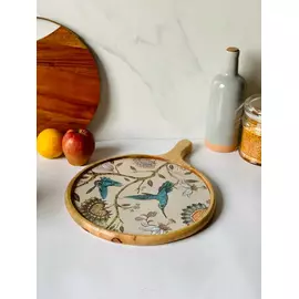 Multicolor handmade wooden platter