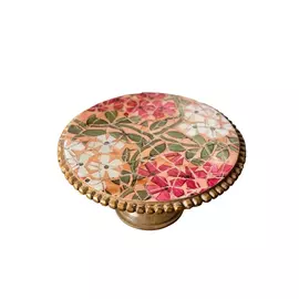 Floral print handmade wooden cake stand