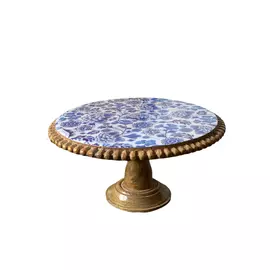 White & blue color wooden cake sand
