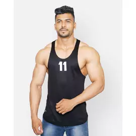 DriDOT Black Vest Gym Sando