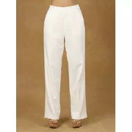 Vit byxa med hög midja