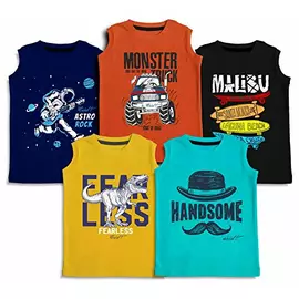 Minicult Unisex-tryckt bomullströja Regular Fit-väst för pojkar och flickor (flerfärgad)