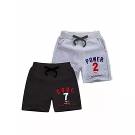 Minicult Cotton Boys Shorts med fickor och dragsko (Pack of 2) Svart