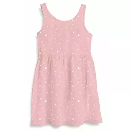 Minicult Cotton Girls ärmlös klänning med rosa tryck överallt (förpackning med 1)