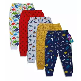 Minikult pyjamasbyxor i bomull med överallt tryck för pojkar och flickor i flerfärgsmönster (paket med 5)