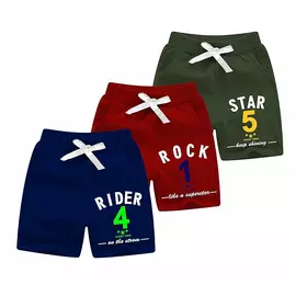 Minicult Cotton Loopkint Boyshorts med dragsko och fickor (paket med 3) Röda