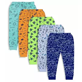 Pantalones de pijama de algodón Minicult con colores brillantes y divertidos estampados por todas partes para niños y niñas verde