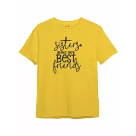 Minikult present-t-shirt för barn för pojkar och flickor t-shirt bror syster matchande klänning-gul