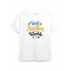 Minikult presenttröja för barn för pojkar och flickor t-shirt bror syster matchande klänning (förpackning med 1) - vit