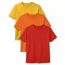 Minicult Basics Cotton T-shirts med halv ärm för barn i livfulla enfärgade färger (paket med 3)