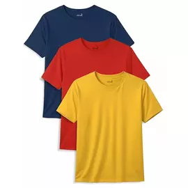 Minicult Basics Cotton T-shirts med halv ärm för barn i livfulla enfärgade färger (paket med 3)