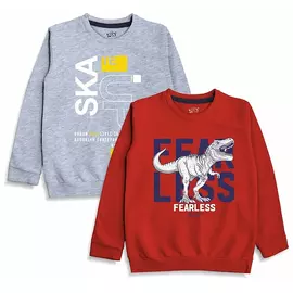 Minicult bomullströjor för pojkar och flickor Idealisk för ljus vinter (paket med 2)-grå