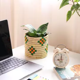 Multi-Use Brown Sabai Grass Planter Storage Organizer