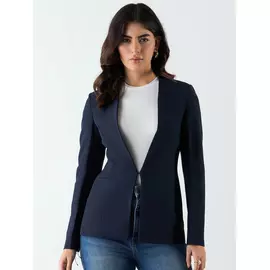 Marinblå Minimalistisk Blazer med normal passform