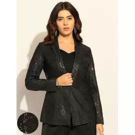 Svart kisad enkelknäppt partyblazer