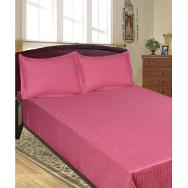 Parure de lit Queen size en coton rose avec taies d'oreiller assorties - Douce et respirante