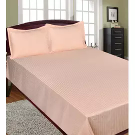 Parure de lit Queen size en coton rose doux avec 2 taies d'oreiller - Tissage en coton respirant