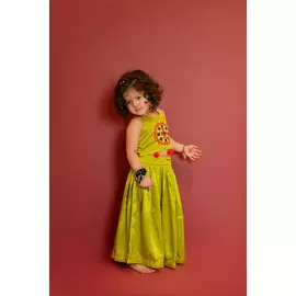 Conjunto Chaniya Choli de algodón Green Grace - Niñas 2-4 años