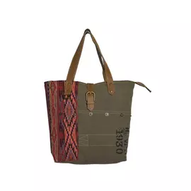 Hopofly Canvas & Leather Women's Redy Tote Bag - Multicolour