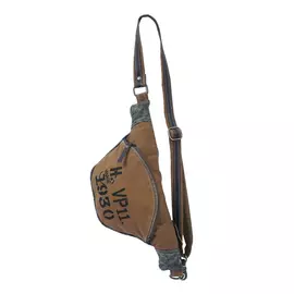 Upcycled Canvas & Leather Multicolour Fanny Pack - Hopofly Brand, 7x11 inch