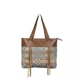 Canvas & Leather Women's Multicolour Fany Tote Bag - Hopofly 15x18x4.5
