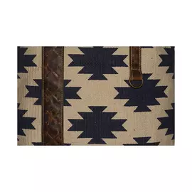 Hopofly Canvas & Leather Blue Ride Tote Bag with Zipper Closure