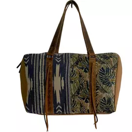 Hopofly Trendiva Mini Duffelväska - Canvas, Matta & Läder