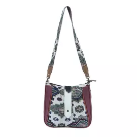 Hopofly flerfärgad axelväska i kanvas och läder för kvinnor