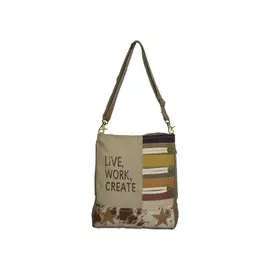 Hopofly Women's Kiko Shoulder Bag - Canvas, Leather, Multicolour