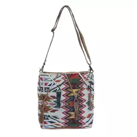 Hopofly Jenk flerfärgad axelväska i kanvas och läder för kvinnor