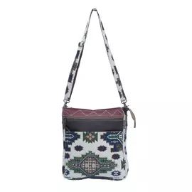 Hopofly flerfärgad Polk-axelväska i kanvas och läder för kvinnor
