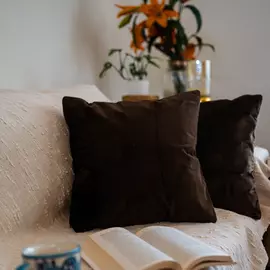 Wildleder-Kissenbezüge, Kaffeebraun, 40,6 x 40,6 cm, 3er-Pack