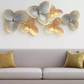 Väggdekoration med metallblommor, Divine Florenza - 127x64 cm