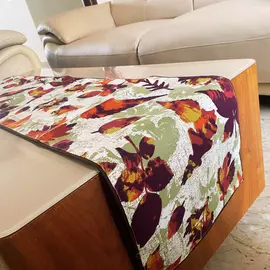 CORAL SLUB Chinar Tischläufer aus Baumwolle mit Blumendruck – 33 x 180 cm
