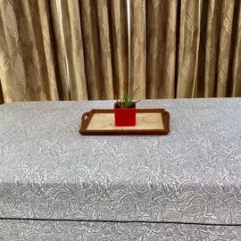 Azure Plume bomullsduk - Pastoral rektangulär duk - 1,5 x 2,25 meter