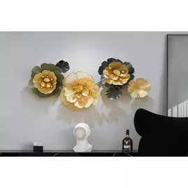 Metallväggkonst med gudomlig tusensköna - 114x50cm blomskulptur