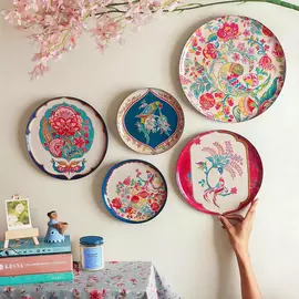 Juego de platos de pared toscanos: decoración de pared de hierro pintada a mano