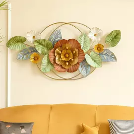 Väggkonst i metall, Divine Rosora - 114x64, bohemisk stil