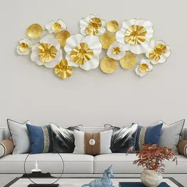 Metallväggkonst Divine Hibisca - Abstrakt blomskulptur 114x50cm