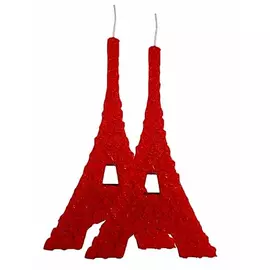 SKP Decor Parisian Romance Eiffelturm-Kerzen aus Sojawachs, 2 Stück, Rote Rose