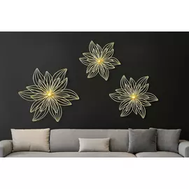 Väggdekorationer i metall med gudomliga himmelska kronblad - 3-pack