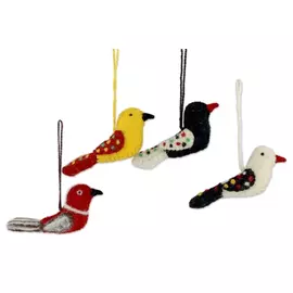 Handicraft Wool Felt Christmas Ornaments - Set of Four