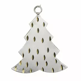 Modern metallisk julgransberlock - Silverfinish Festlig julgransprydnad