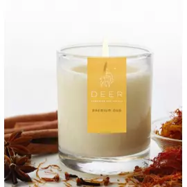 DEER Premium Oud Scented Soy Wax Candle in Glass Jar