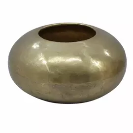Gold Aluminium Vase with Brass Finish - 4.72 x 10.24 Inches